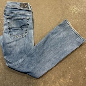 Like washed American eagle 4 short jeans kick boot boot cut